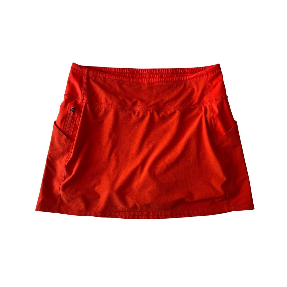 Athleta Action Skort Orange Red Dobby Vermillion Active Tennis Golf Women's M - Picture 2 of 11